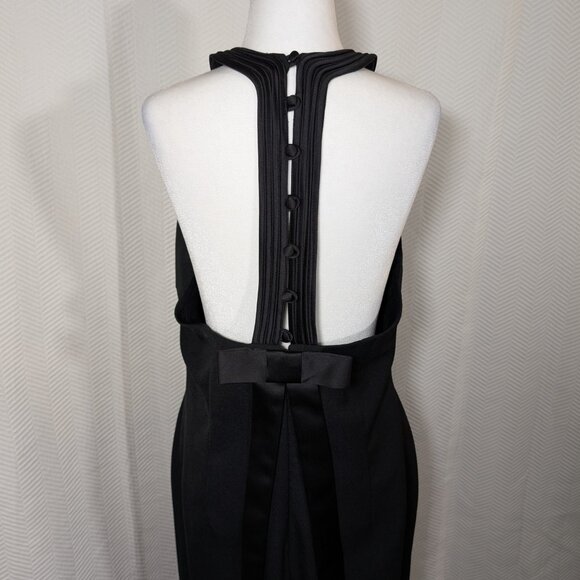 JS Collections Vintage Black Evening Gown Maxi Dress Thigh Slit Size 11/12 - Picture 10 of 12